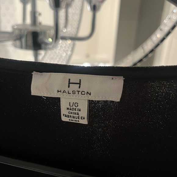 COPY - Iconic Halston 🥂black velvet🥂 midi wrap 🥂holiday dress size large 🥂perfe… - Picture 7 of 17